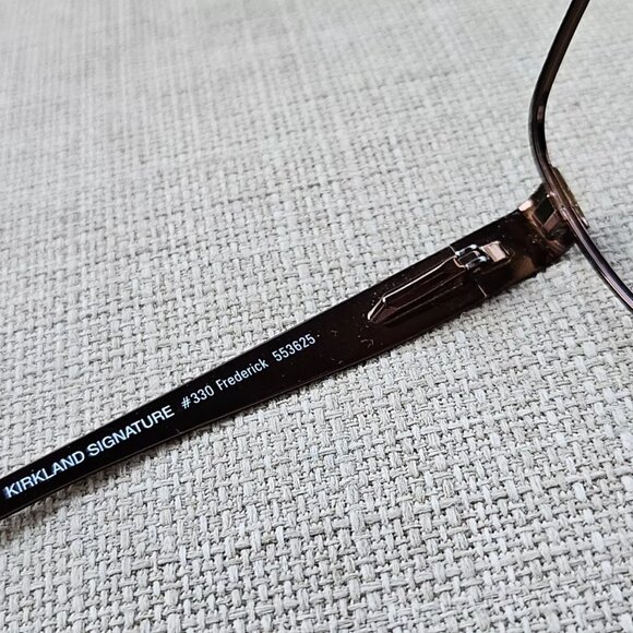 Kirkland Signature Frederick Men Glasses Dk. Brown Tone Metal Eyeglasses Italy - Picture 9 of 12